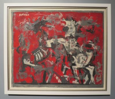 Petar Lubarda, Konji, oko 1955, ulje na platnu, 46x55 cm, Kolekcija kompanije Tarkett. Sa izložbe od privatnog ka javnom / Umetnička kolekcija kompanije Tarkett u Galeriji Matice srpske, 0d 13.maja do 13. juna 2016.