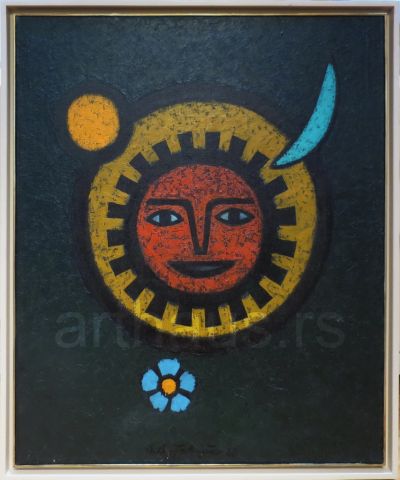 Lazar Vujaklija, Sunce, 1968, ulje na platnu, 95x80cm