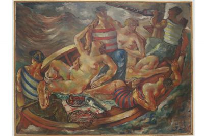 Sava Šumanović, Pijana lađa, 1927, ulje na platnu, 190x250 cm, Muzej savremen umetnosti, Beograd.
