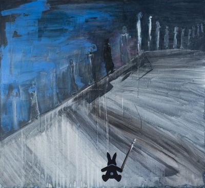 Jelena Kršić, Moonlight, 2019, mixmedia on canvas, 110x120