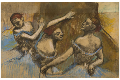 Edgar Dega, Tri balerine u plavom, oko 1900, Narodni muzej Beograd