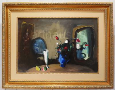 Nikola Graovac, Mrtva priroda sa ogledalom, ulje na platnu, 50x73