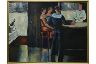 Sava Šumanović, Bar u Parizu, 1929, ulje na platnu, 81x60 cm, Galerija slika 